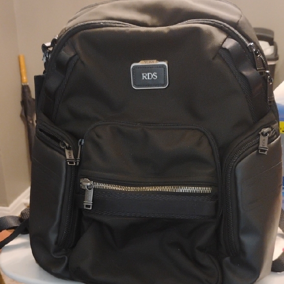 Tumi Black Backpack with Durable Nylon and Modern Design